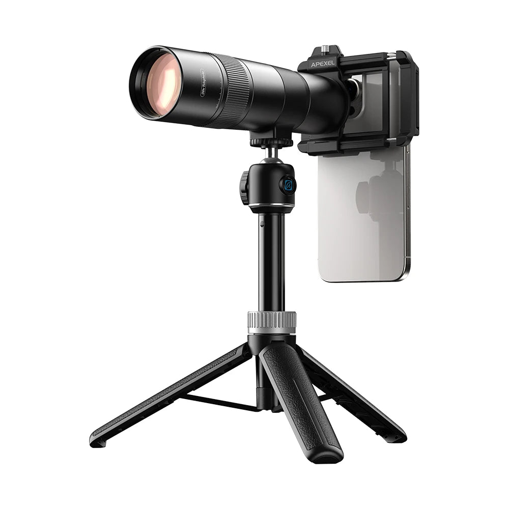 APEXEL HD 30X Telephoto Lens for iPhone, Samsung & Most Smartphones HD Telephoto Phone Lens with Adjustable Tripod and Universal Clip for Travel, Concerts, Birdwatching, Camping & Exploration