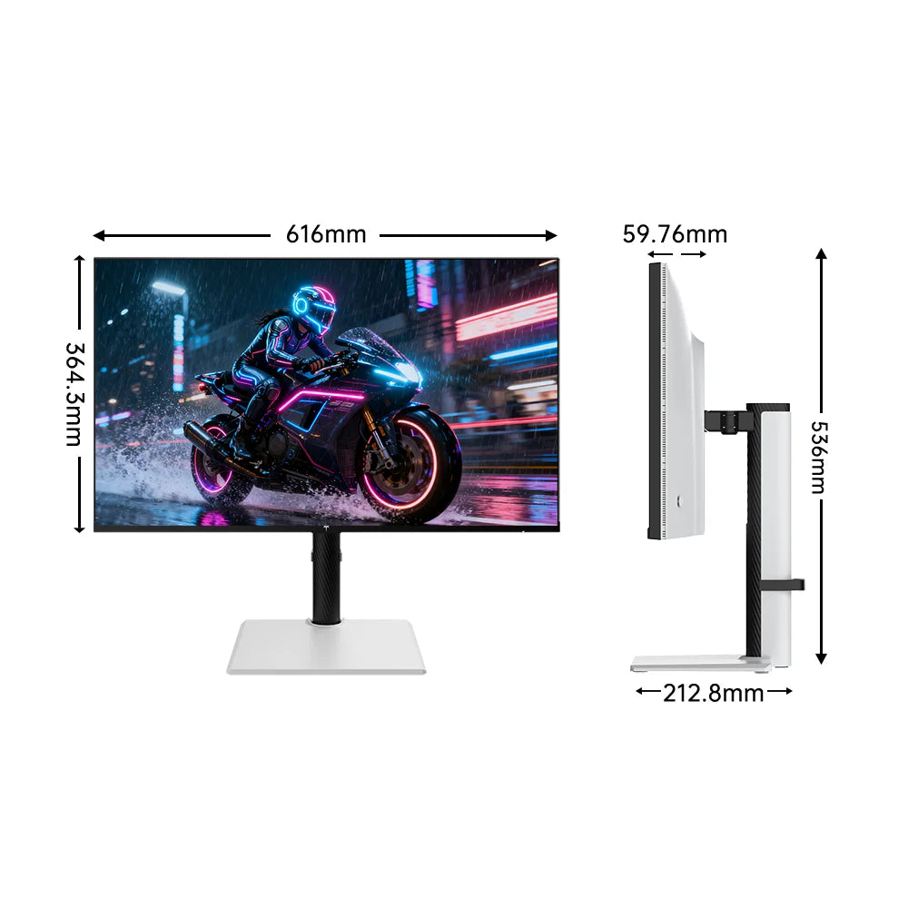 KTC H27T6 27' QHD Gaming Monitor, 2560 X 1440, 450 cd/㎡, Fast IPS Panel, 210Hz (Overclocked) Refresh Rate, 1ms GTG, HDR400, 131% SRGB, Adaptive Sync, 1.07B Colors, DP 1.4/HDMI 2.0, VESA Mount