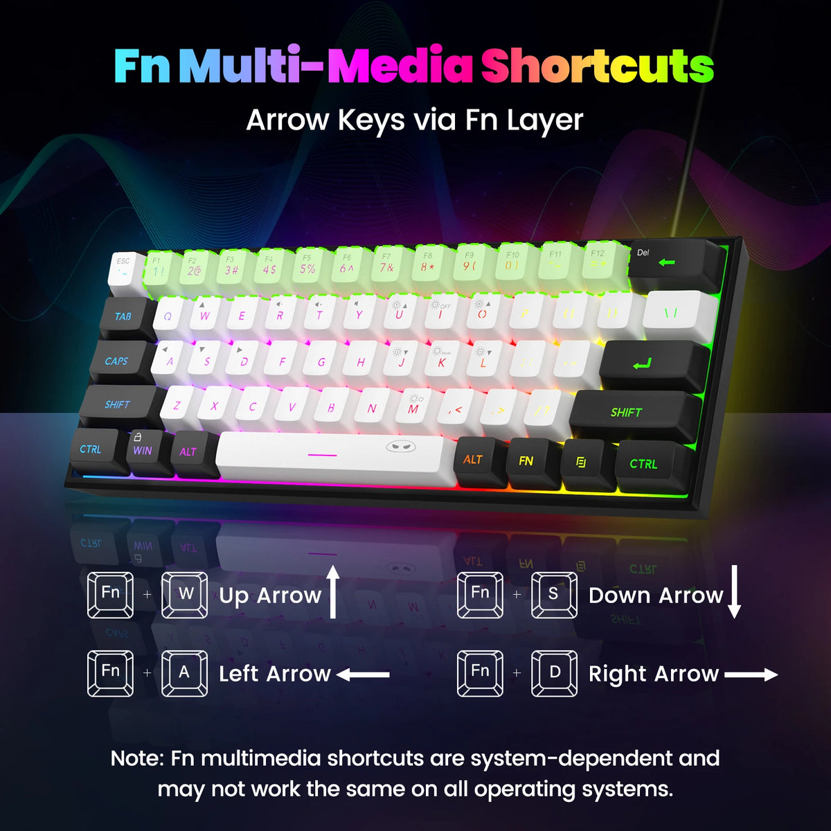 RGB Backlit Waterproof Mechanical Feel Wired Gaming Keyboard