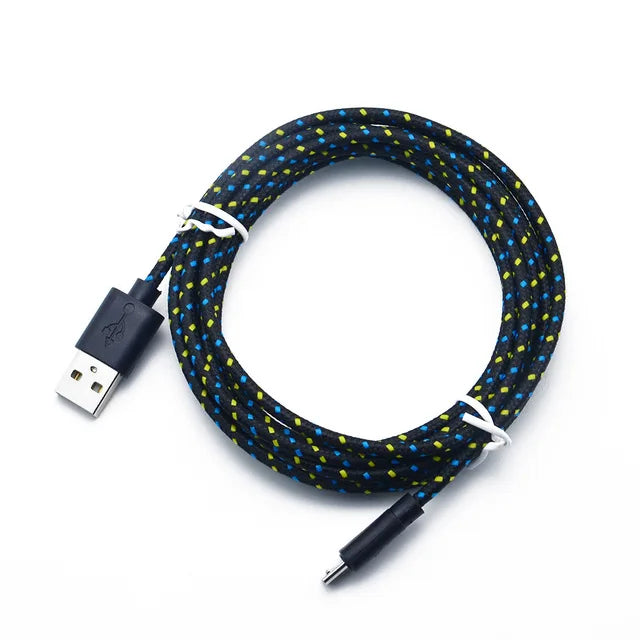 2.0A Nylon Micro USB Cable Fast Charging Wire For Samsung Xiaomi Data Cable Mobile Phone Fast USB Charger Cable Android Cord