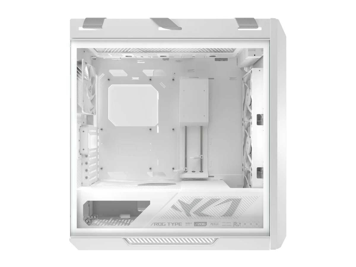 The ASUS ROG Strix Helios II White Edition is an EATX mid-tower gaming PC case featuring dual tempered glass panels and an aluminum diamond-grille design, four pre-installed fans for advanced cooling,
