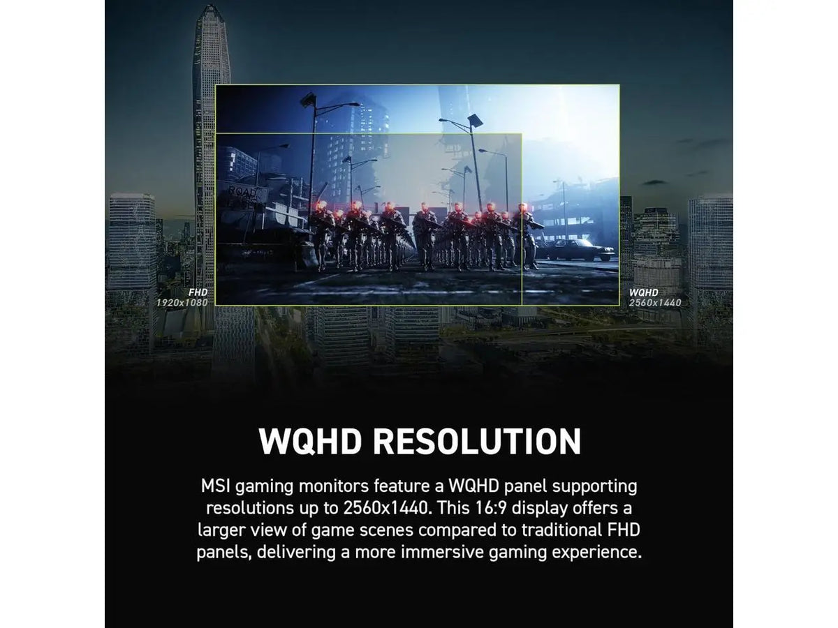 MSI 27" QHD 2K 1440P 180Hz with AMD FreeSync Sync 0.5ms HDR Ready support VRR Ai Vision Less Blue Light Anti-Flicker Curved Gaming Computer Monitor MAG 27CQ6F