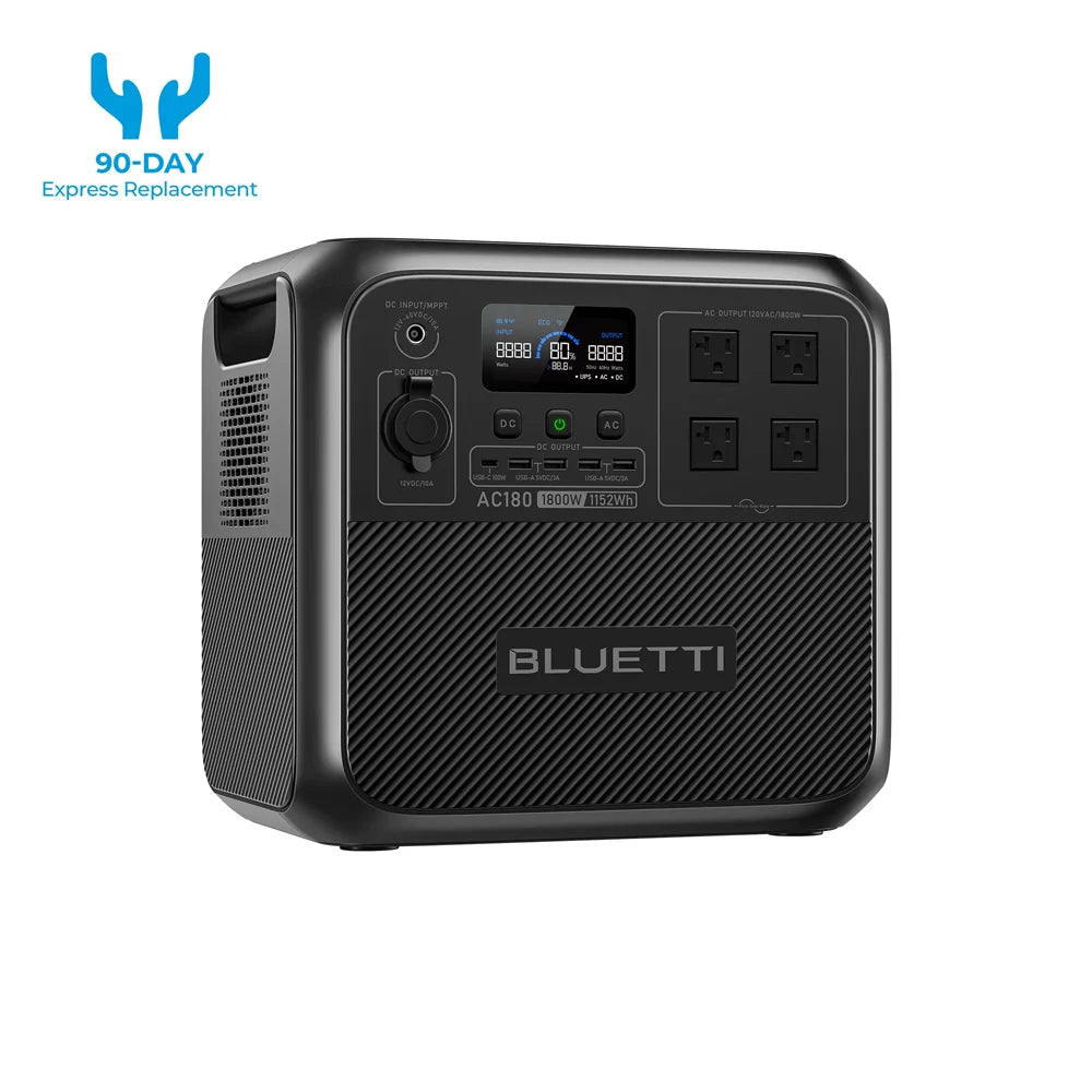 BLUETTI AC180 Portable Power Station With LiFePO4 Fast Charging