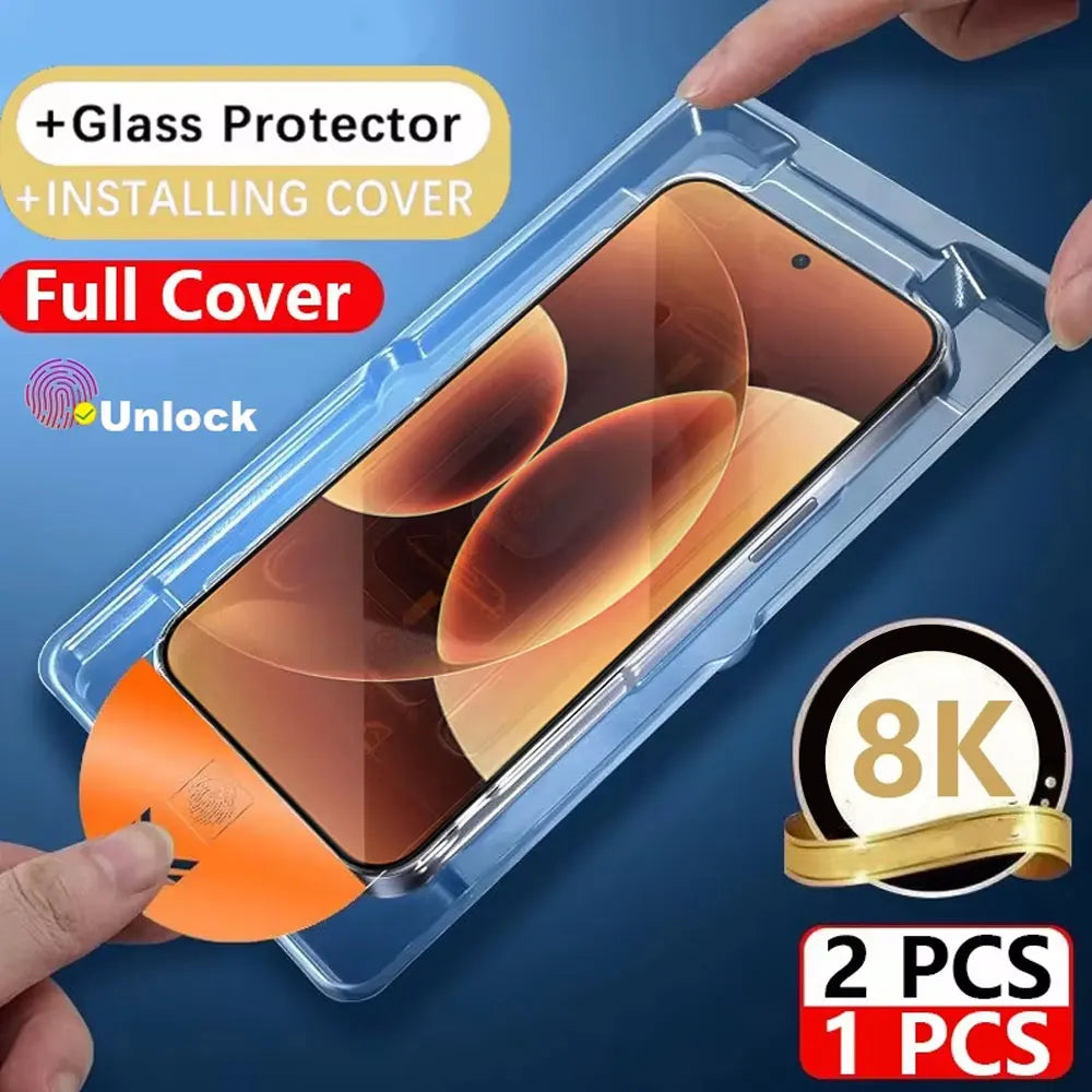1-2PCS 8K Dust Free Glass For Xiaomi 17 Pro Max 15T 14T 14 13 12T Pro HD Oleophobic Coating Screen Protector Easy Install Glass