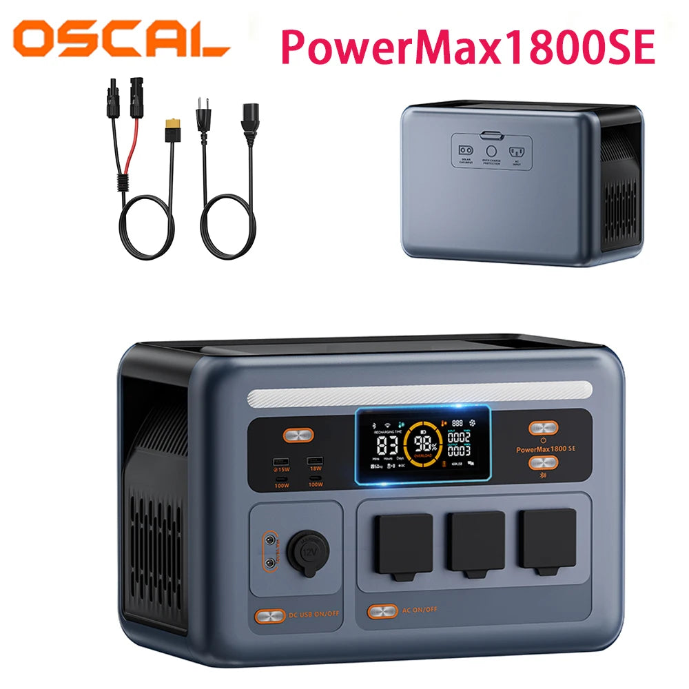 OSCAL PowerMax1800SE Portable Power Station With LiFePO4 Battery