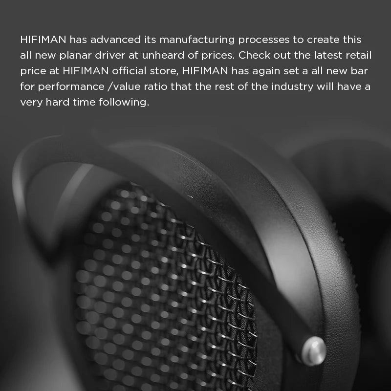 HIFIMAN SUNDARA Over-Ear Full-Size Planar Magnetic Headphones (Black) with High Fidelity Design Metal Casing
