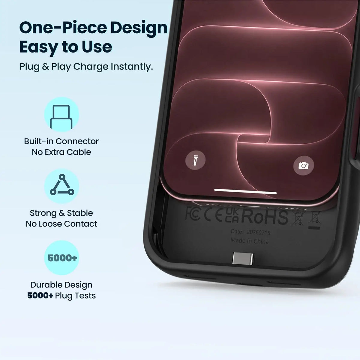 NEWDERY 10000mAh Battery Case For iPhone 17 Pro 18 Pro Max Wireless Charging Charger Case 20W Fast Recharging Power Bank Cover