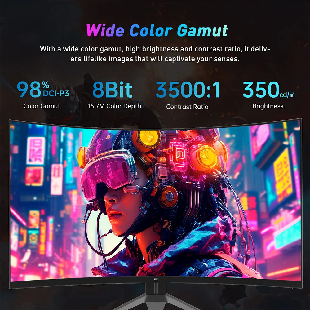 KTC H32S17F 32'' Curved Gaming Monitor, 1920*1080 HVA Panel, 240Hz Refresh Rate, 125% SRGB, 3500:1 Contrast Ratio, Adaptive Sync, HDR10, 3ms Response Time, 2*HDMI2.0 1*DP1.4 1*USB2.0 1*Audio, VESA Mount, Adjustable Tilt, Low