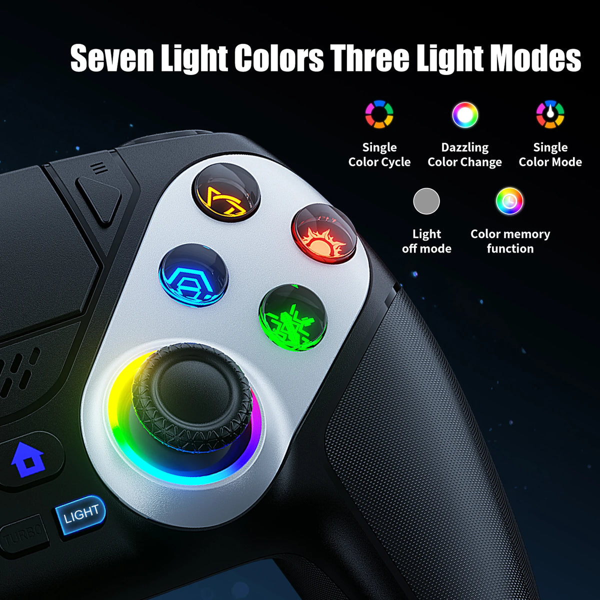 Turpow Wireless PS5 Controller With RGB Lighting And Dual Vibration