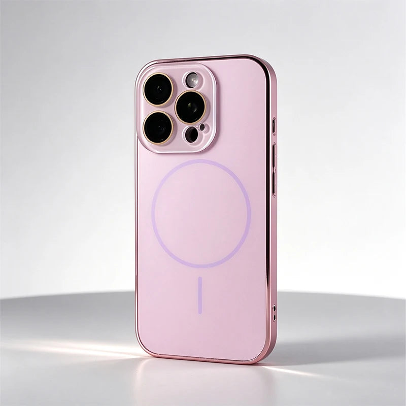 Magnetic Shockproof Phone Case With Lens Film And Wireless Charging