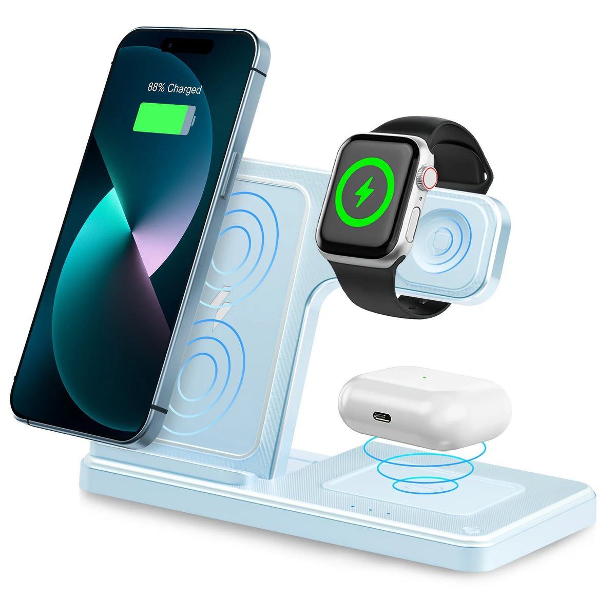 3 In 1 Magnetic Wireless Charging Stand for iPhone Apple Watch AirPods