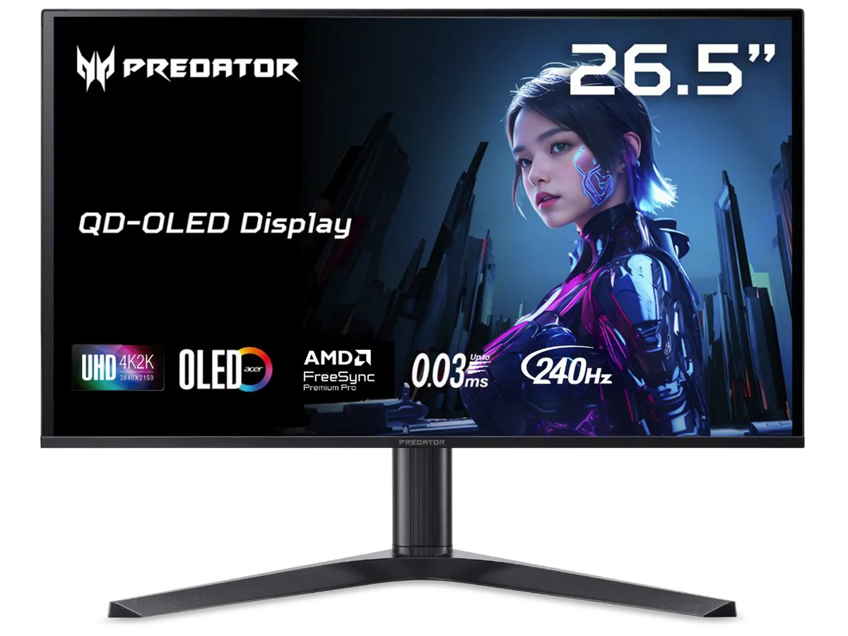 Acer Predator 27 inch UHD 4K 240Hz AMD FreeSync Premium Pro & G-Sync Compatible HDR400 USB-C Built-in Speaker OLED Gaming Computer Monitor with Height Adjustable, Swivel, Pivot & Tilt Stand
