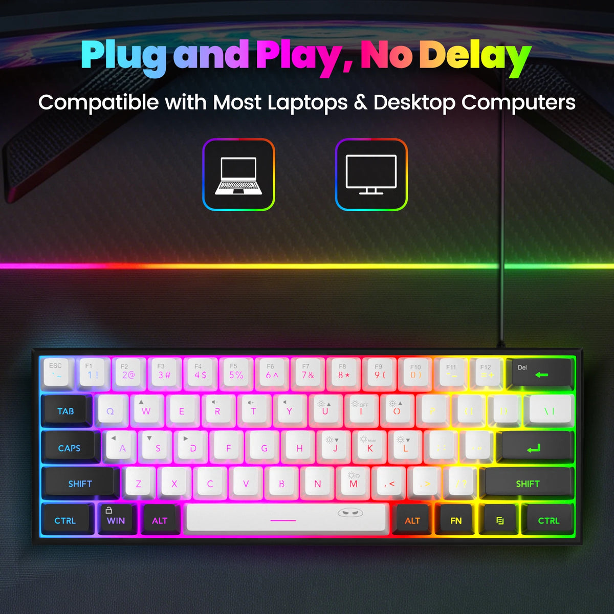 RGB Backlit Waterproof Mechanical Feel Wired Gaming Keyboard