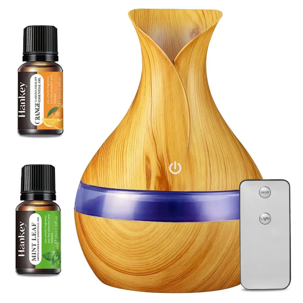 300ml Essential Oil Diffuser Humidifier with Remote Control Ultra Quiet Auto Shut-Off 7 Color Mood Light Aromatherapy Machine for Home Office Bedroom Gift Better Sleep