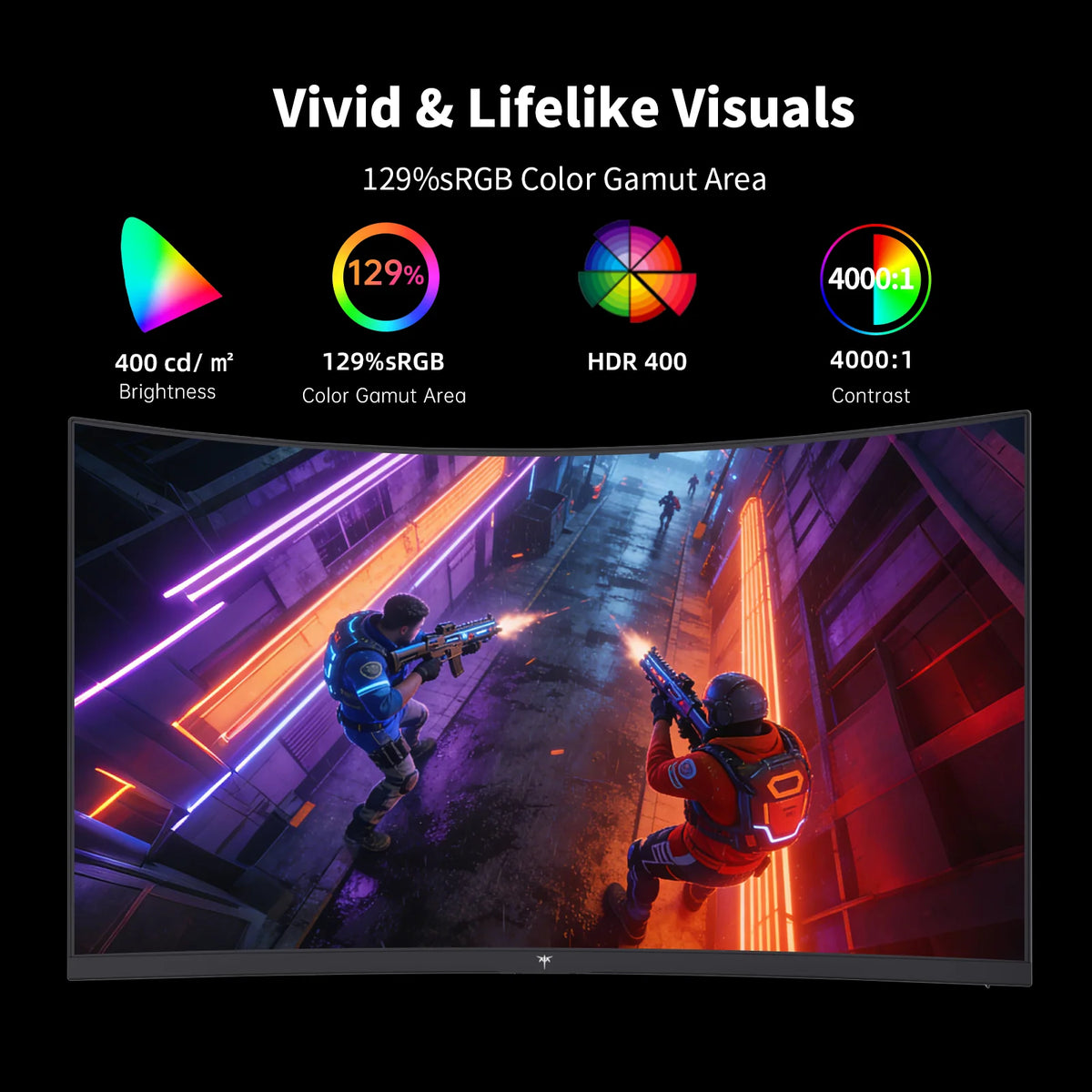 KTC Curved QHD Gaming Monitor With 144Hz HDR400 Adaptive Sync
