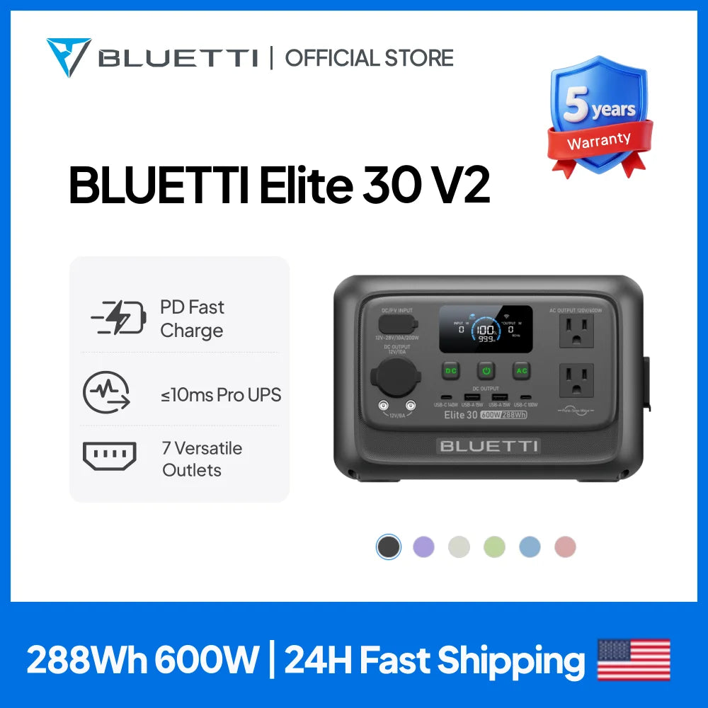 BLUETTI Elite V2 Portable Power Station for Camping and Home