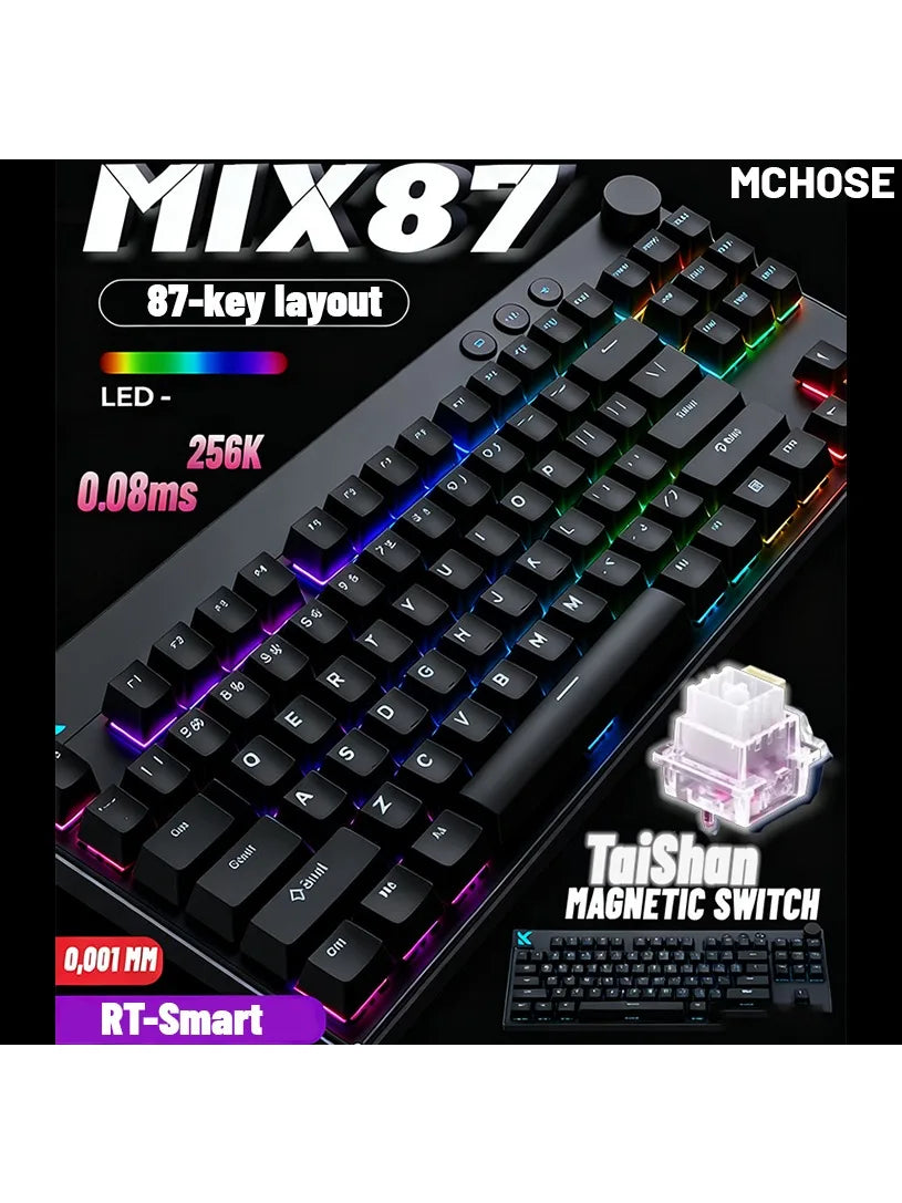 MCHOSE Mix87 Hall Effect Magnetic Gaming Keyboard With RGB
