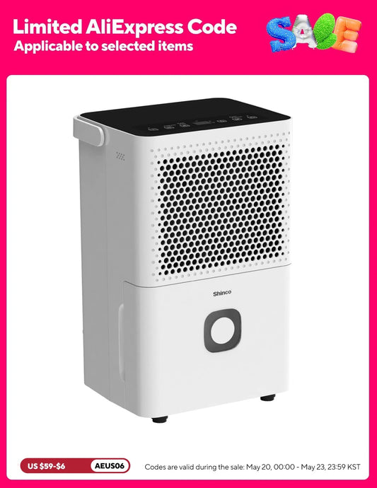 Shinco Home Dehumidifier With Continuous Drainage And Humidity Control