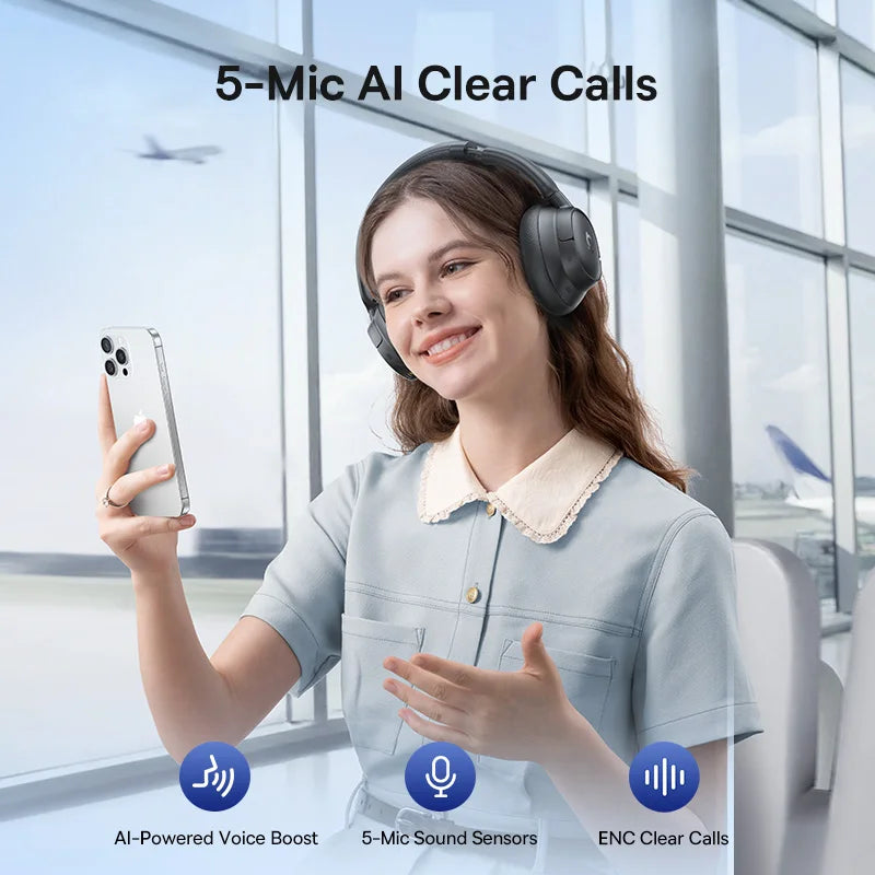 Baseus Adaptive Noise Cancelling Wireless Headphones With Hi Res Audio