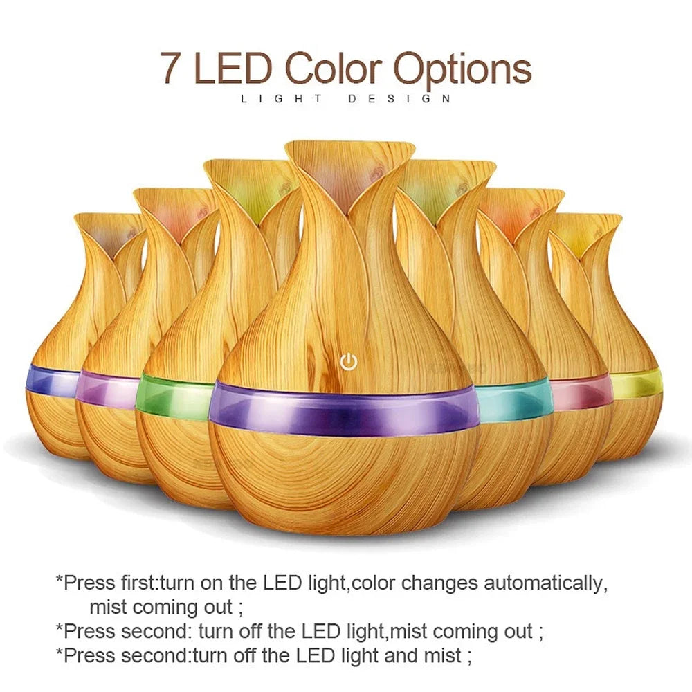 300ml Essential Oil Diffuser Humidifier with Remote Control Ultra Quiet Auto Shut-Off 7 Color Mood Light Aromatherapy Machine for Home Office Bedroom Gift Better Sleep