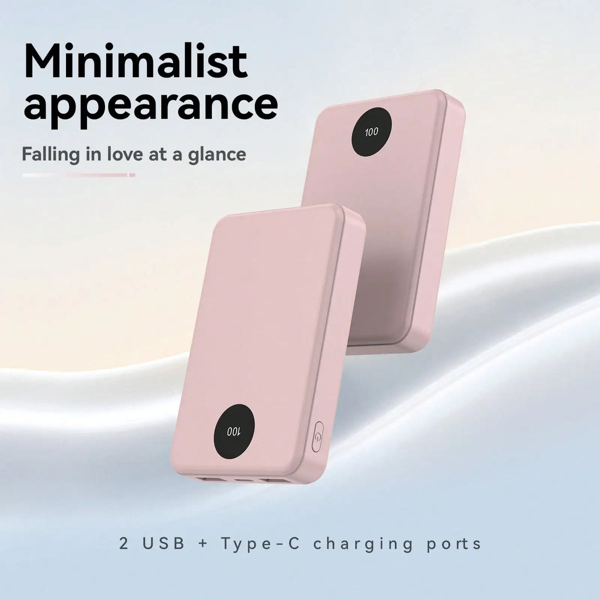 Portable Power Bank With Digital Display And Type C Charging