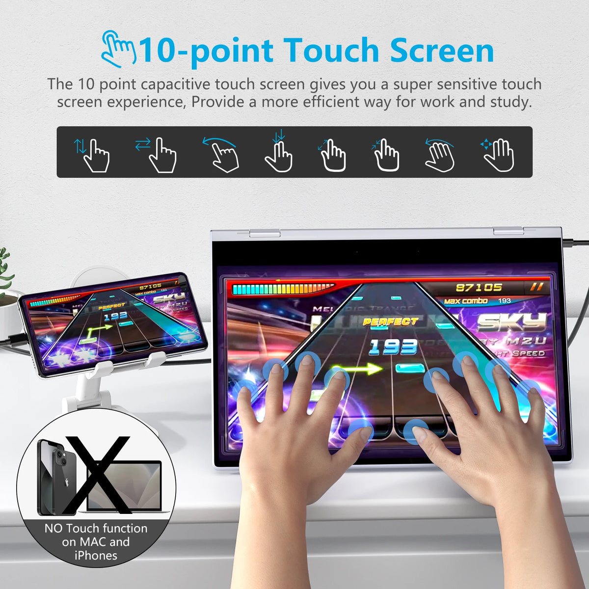 Dopesplay Portable Touchscreen Monitor Lapdock With Built In Battery