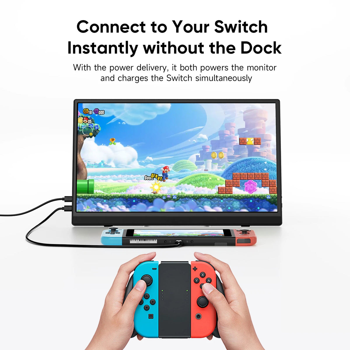 Dopesplay Portable Full HD IPS Monitor With Built In Speakers