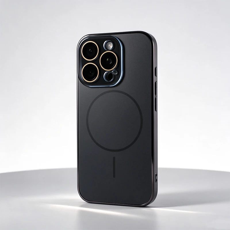 Magnetic Shockproof Phone Case With Lens Film And Wireless Charging