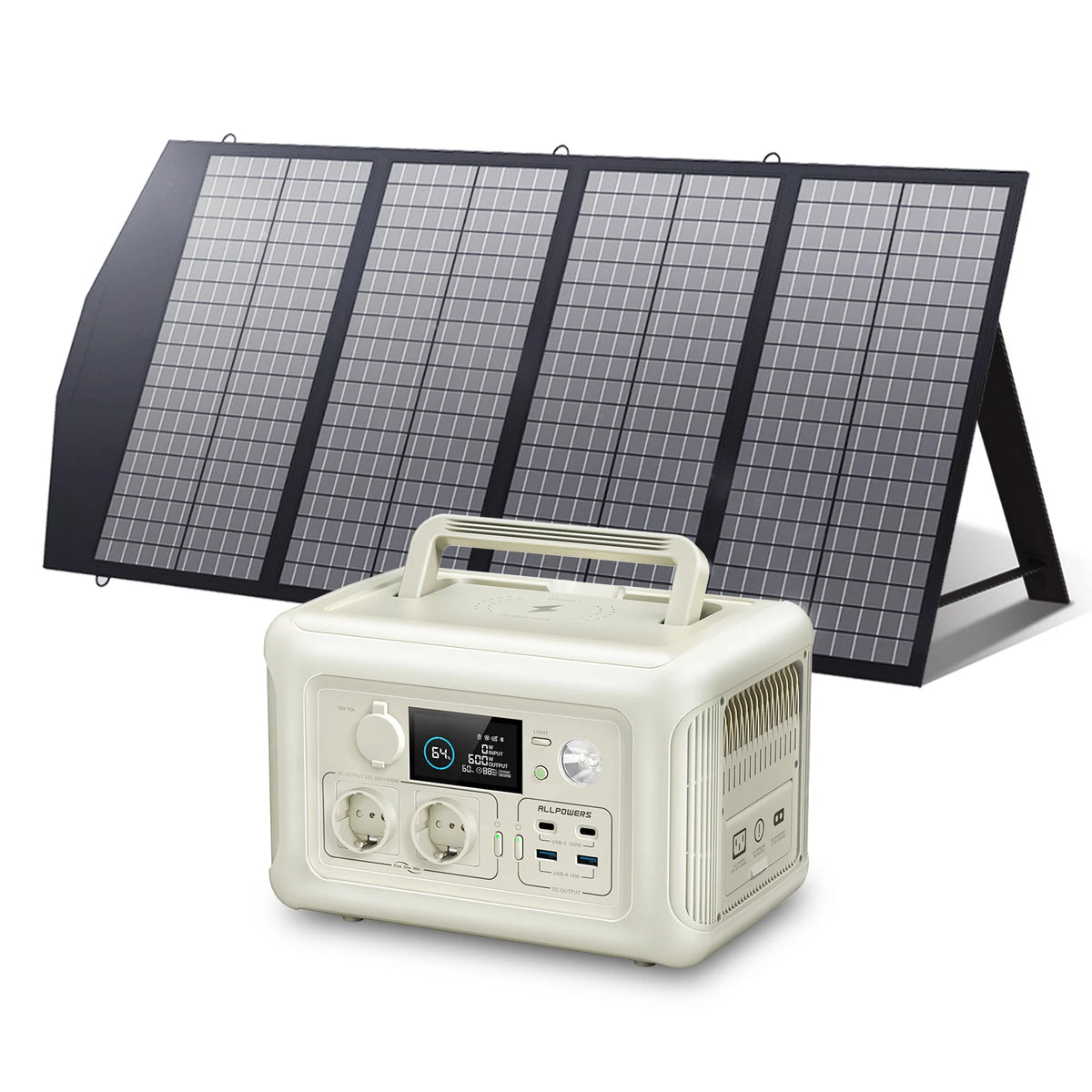 ALLPOWERS Portable Solar Panel Kit With LiFePO4 Power Station