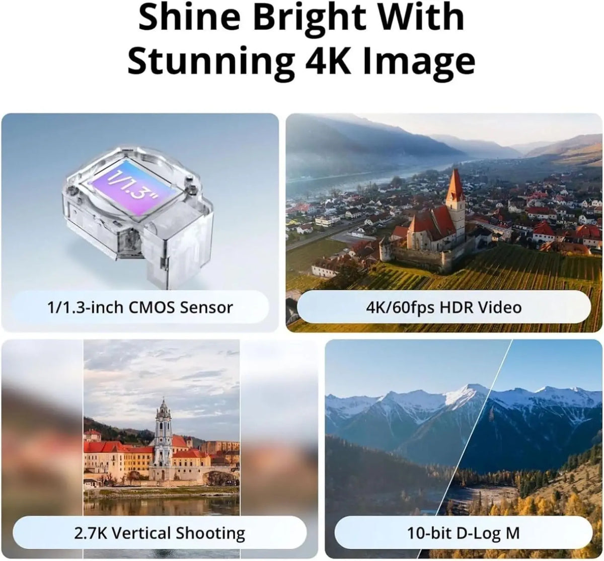 DJI Flip 4K UHD Camera Drone With 3-Axis Gimbal Stabilization