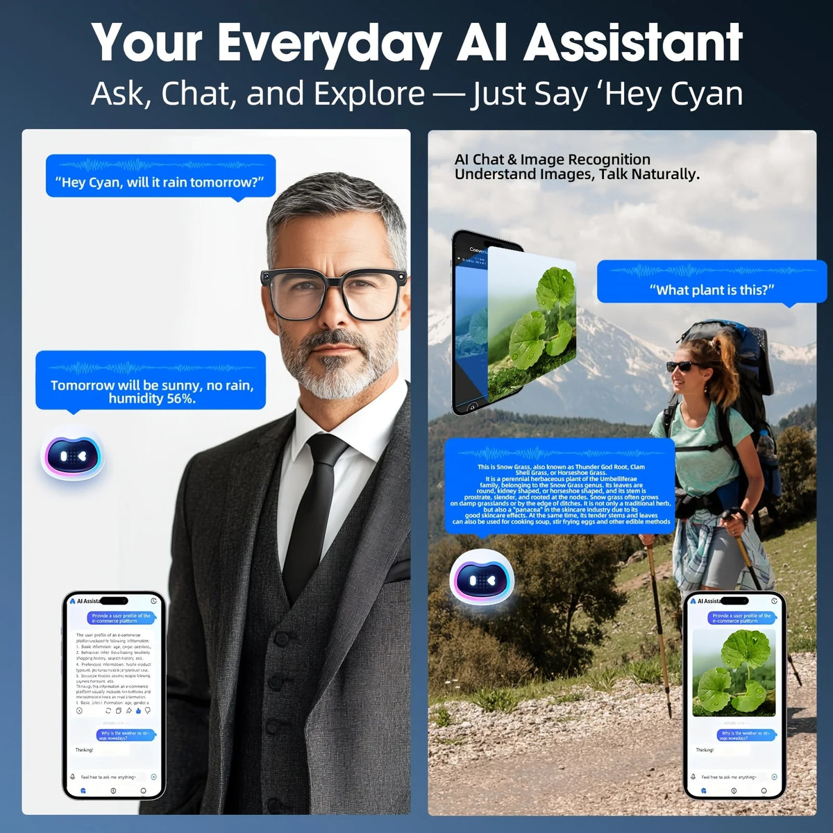 Smart Camera Glasses With HD Video Translation And Audio
