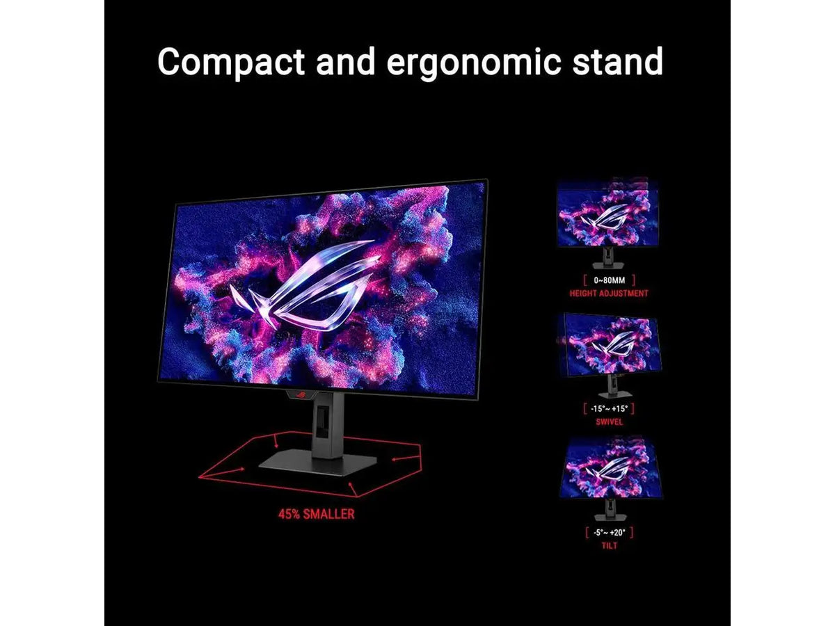 ASUS ROG Strix 32'' DUAL MODE UHD 4K 165Hz Full HD 330Hz FreeSync Premium Pro & G-Sync Compatible HDR400 USB-C KVM OLED Gaming Computer Monitor with Height Adjustable, Swivel, Tilt Stand XG32UCWG