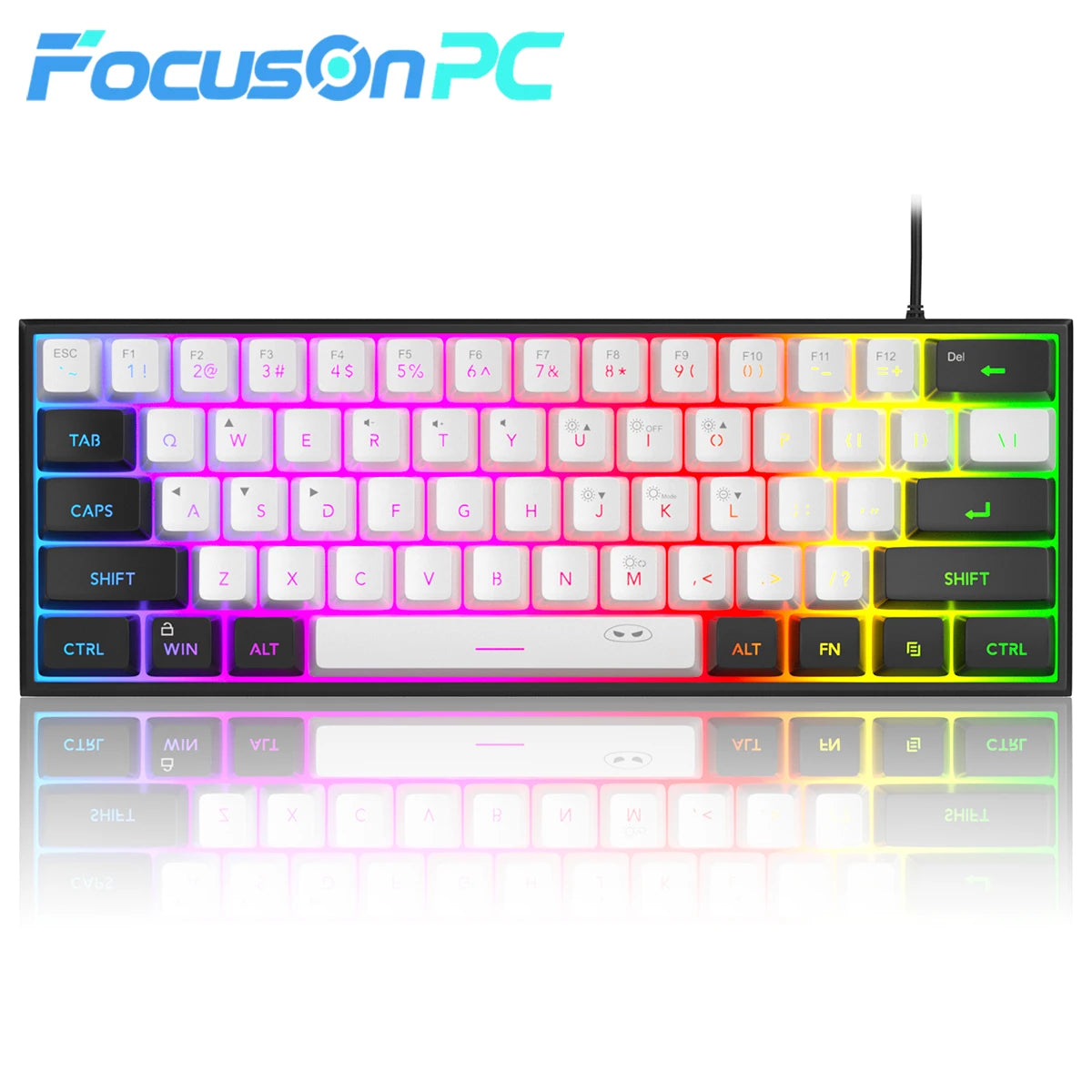 RGB Backlit Waterproof Mechanical Feel Wired Gaming Keyboard