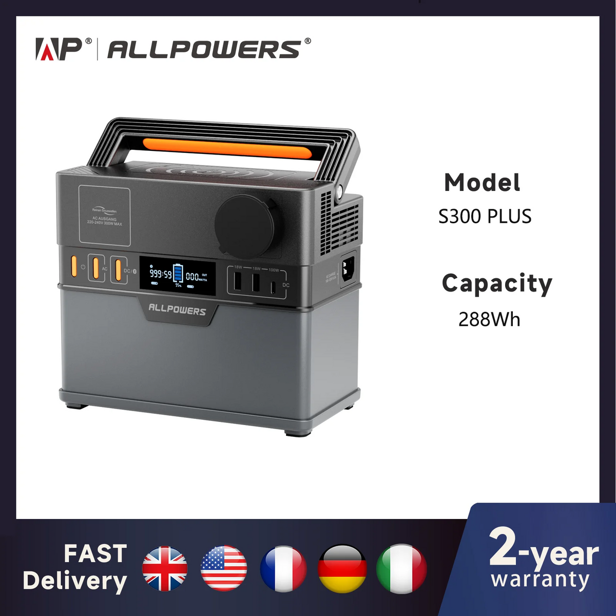 ALLPOWERS Portable Power Station With Pure Sine Wave Backup Battery