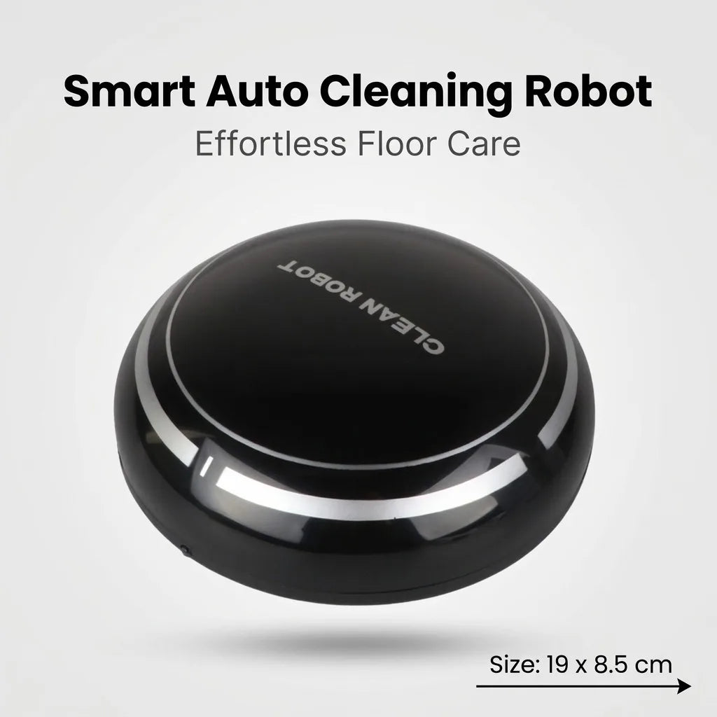 Robot Vacuum Cleaner, Smart Fully Automatic Sweeping and Vacuuming Robot with USB Charging, Compact Mini Robotic Sweeper for Hard Floor, Pet Hair, Home and Office, 19 x 8.5 x 19cm