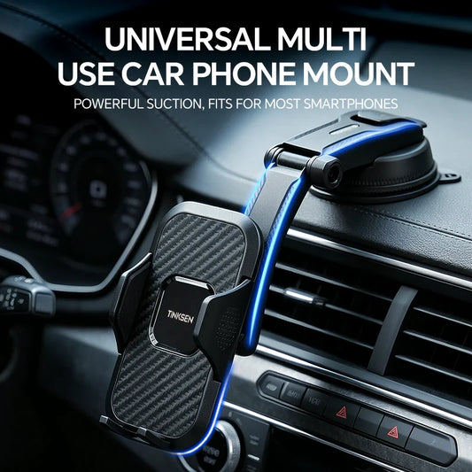 Upgraded Car Phone Holder - Adjustable Arm with Ergonomic Grip, Strong Suction Cup and Elliptical Design, Compatible with iPhone, Samsung, Android Smartphones, General Motors, Fashion Accessories, Texture Anti Slip Pad