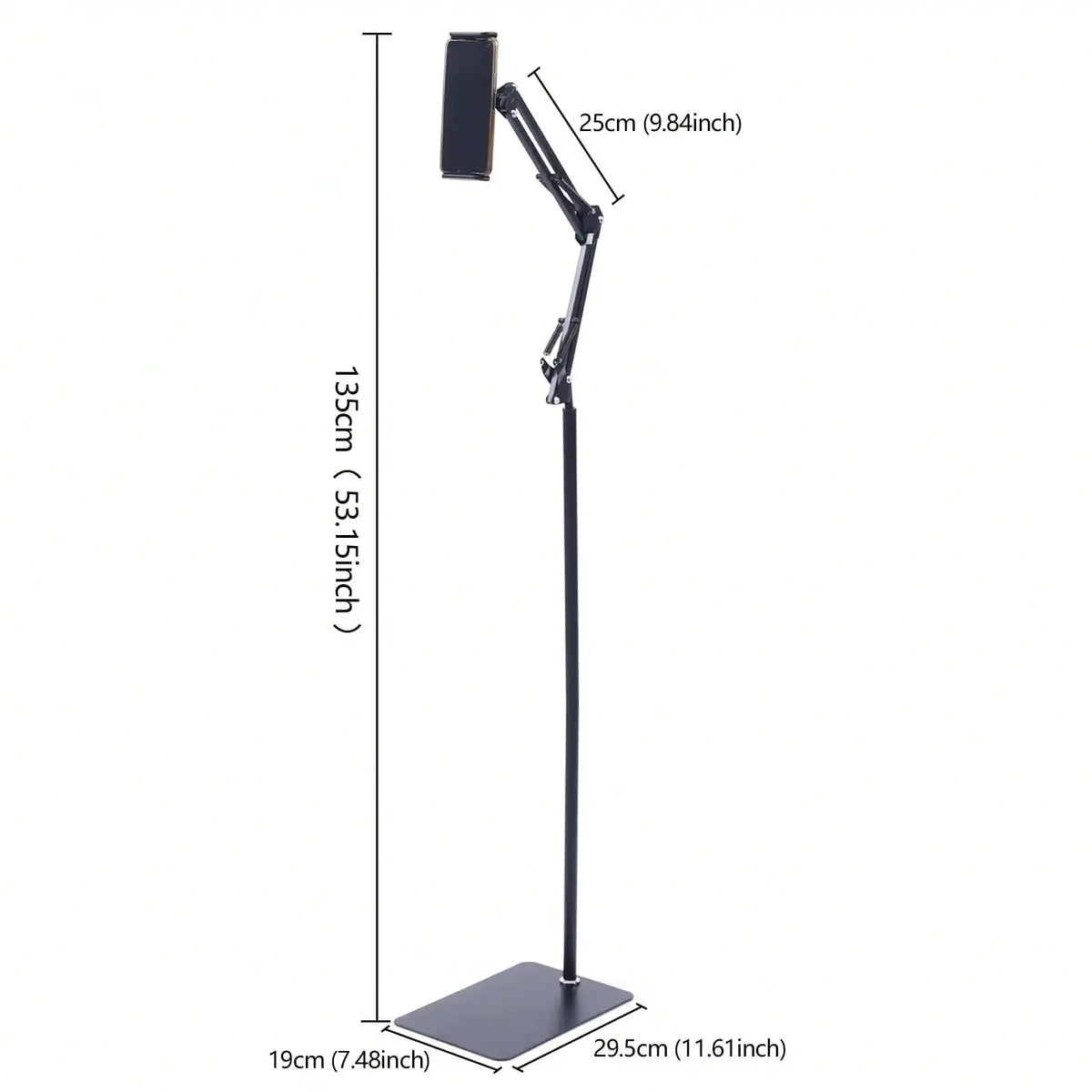 LYNICESHOP Stand Floor Cell Phone Holder Adjustable 360 Rotating, Floor Stand, Phone Stand Holder 53.15inch Tall, 4-17cm Clamping Width For , Cellphone, Tablet, Kindle Holiday Gift (US Stock) Faster Delivery