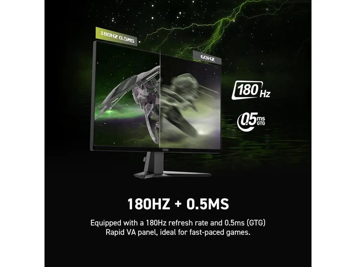 MSI 27" QHD 2K 1440P 180Hz with AMD FreeSync Sync 0.5ms HDR Ready support VRR Ai Vision Less Blue Light Anti-Flicker Curved Gaming Computer Monitor MAG 27CQ6F