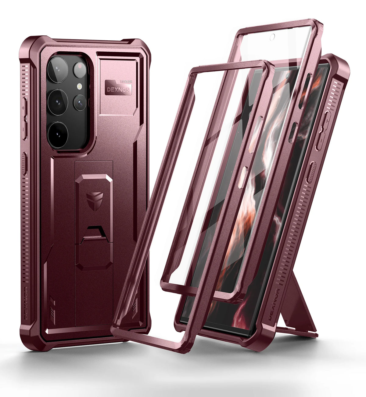 Dexnor for Samsung Galaxy S23 Ultra Case Full Body Heavy Duty Military Grade Protection Built-in Screen Protector and Kickstand