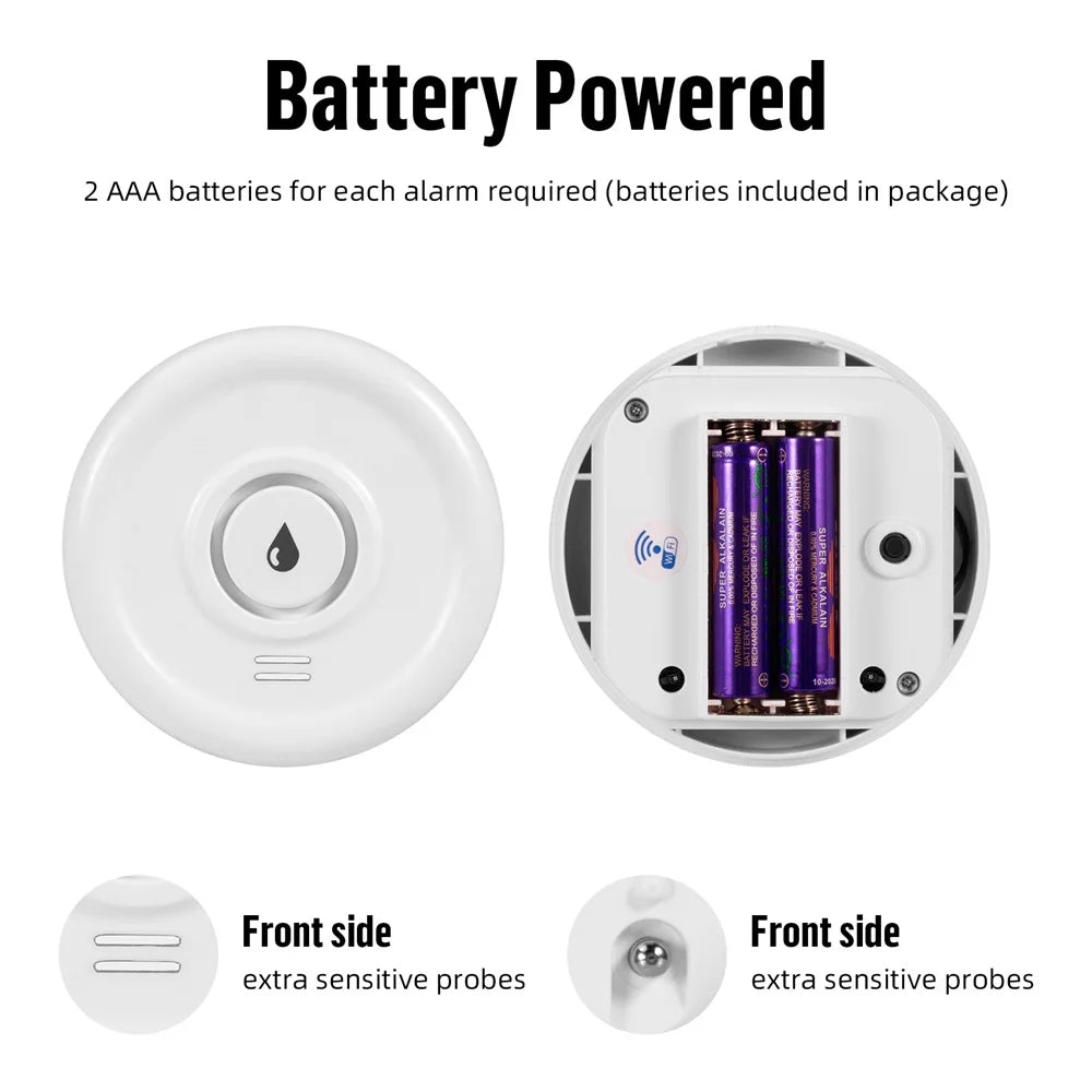 Tuya WiFi Water Leakage Alarm 100dB High Decibel Sound APP Remote Alert IP66 Waterproof Flood Leak Detector for Home Security
