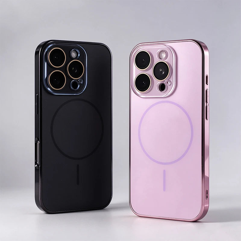 Magnetic Shockproof Phone Case With Lens Film And Wireless Charging