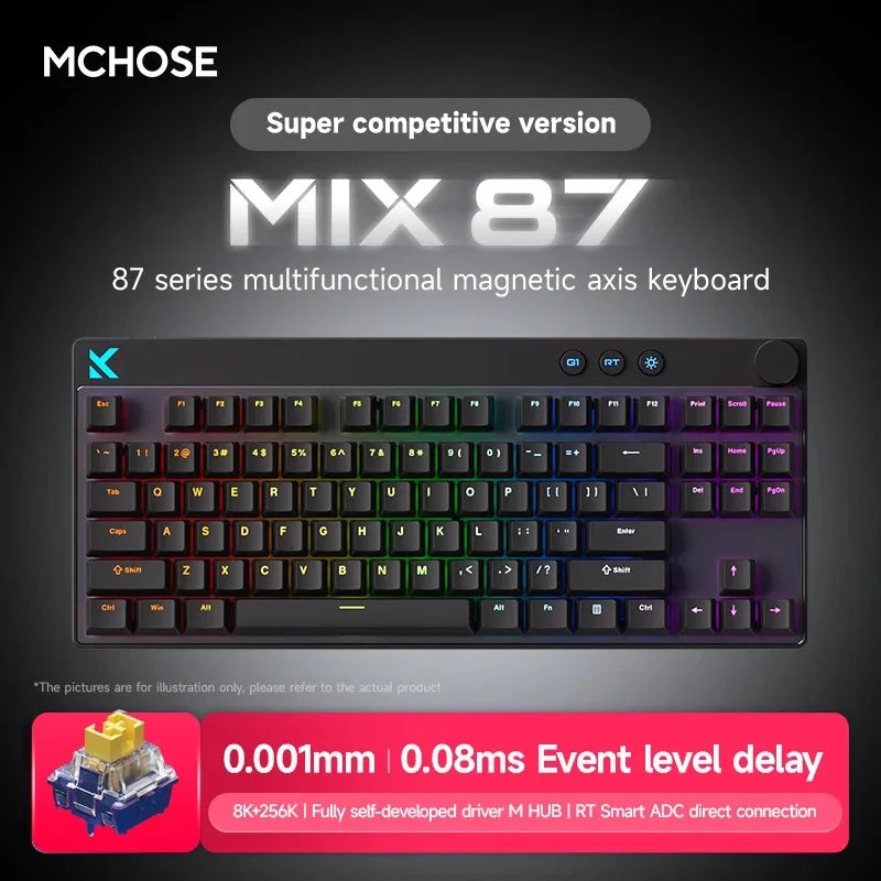 MCHOSE Mix87 Hall Effect Magnetic Gaming Keyboard With RGB