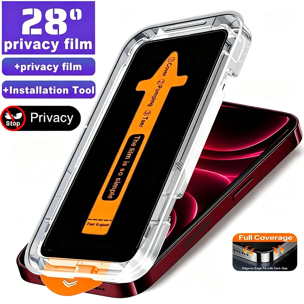 AKABEILA Anti Spy Tempered Glass Screen Protector for iPhone Pro Max