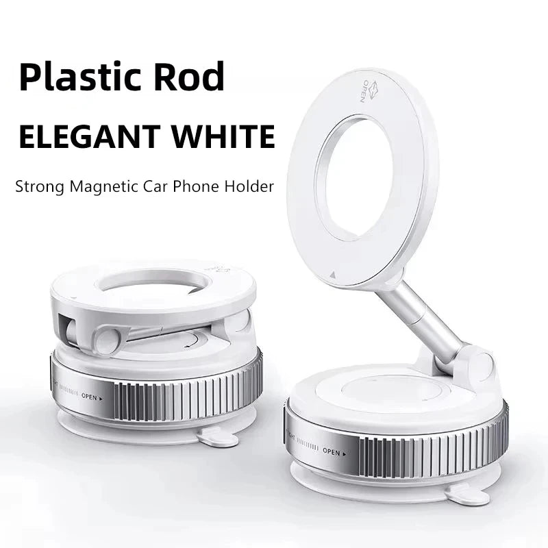Magnetic Car Phone Holder With Anti Shake Suction Cup Mount