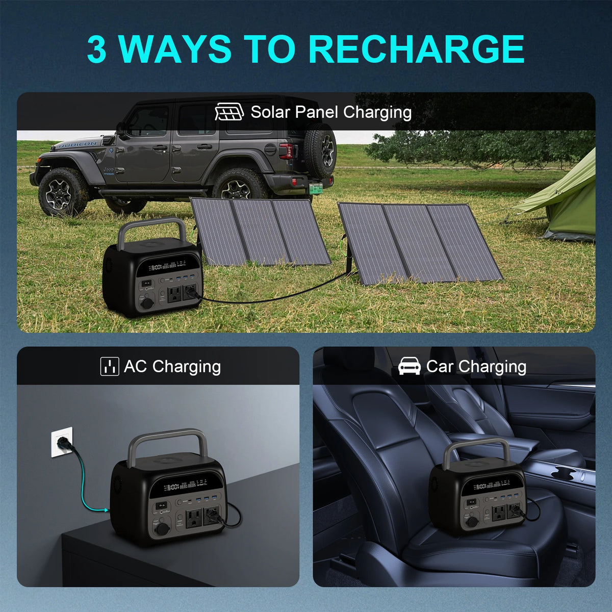 CTOLITY Portable Power Station With LiFePO4 Battery